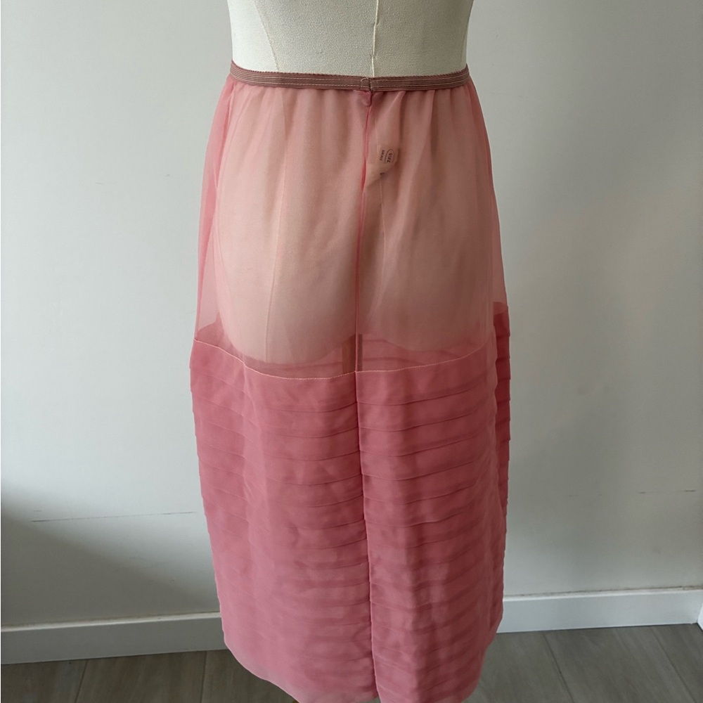 Vintage Val Mode Sheer Pink Layered Midi Half Slip Small - Picture 2 of 4